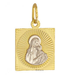Zawieszka medalik złoty, Matka Boska z dzieciątkiem pr.585