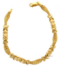 Bransoleta złota z serduszkami pr.585
