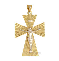Zawieszka złota Krzyż z ukrzyżowanym Chrystusem pr.585
